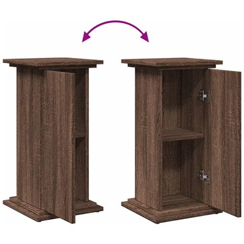 Espositore con Portaoggetti Rovere Marrone 31x30x60 Truciolato - Foto 9