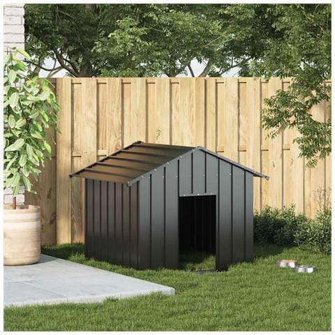 Casetta per Cani con Tetto 131x101x102 cm Acciaio Zincato - Foto 2