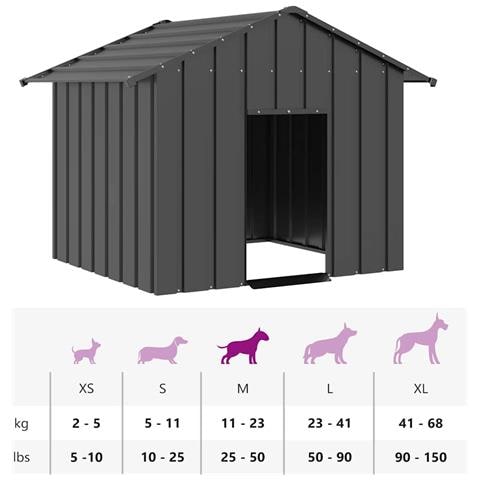 Casetta per Cani con Tetto 131x101x102 cm Acciaio Zincato - Foto 8