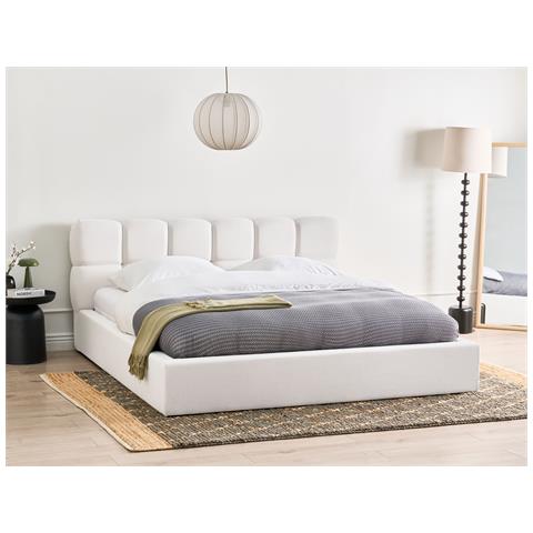 Letto Contenitore Tessuto Baston 180 X 200 Cm Bianco Sporco - Foto 1