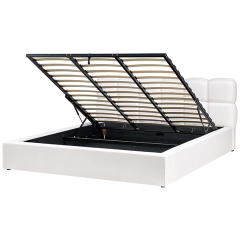 Letto Contenitore Tessuto Baston 180 X 200 Cm Bianco Sporco - Foto 2