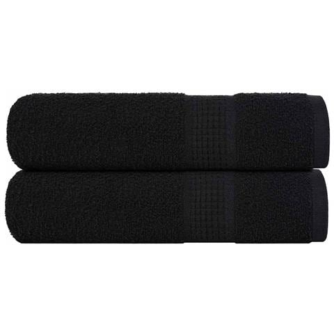Asciugamani 2 pz Neri 50x100 cm 360 g/m² 100% Cotone - Foto 1