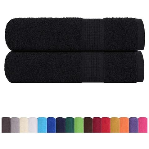Asciugamani 2 pz Neri 50x100 cm 360 g/m² 100% Cotone - Foto 2
