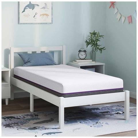 Materasso Bianco e Grigio 80 x 160 cm Schiuma - Foto 2