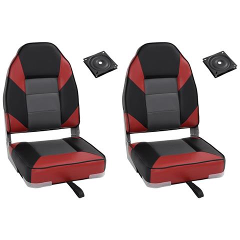 Set Sedile da Barca Pieghevole 4 pz con Schienale Alto - Foto 1