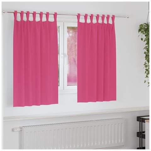 Tende con tende 2 pcs Rosa Vivo 140x140cm Poliestere - Foto 2