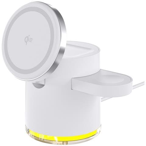 Caricatore Wireless Magnetico Pieghevole 3-in-1: Stazione Di Ricarica Rapida Qi2 Da 15w Per Smartphone, Orologi E Auricolari White - Foto 1