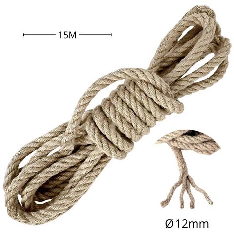 Corda Di Juta 12 Mm X 15 M Fune, Spago Di Canapa Naturale Fai Da Te, Giardino - Foto 6