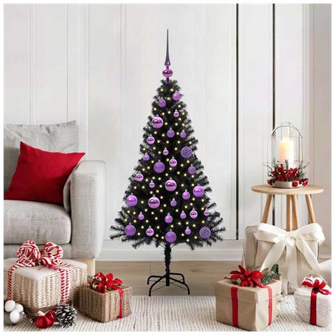 Albero di Natale con 150 LED con supporto Nero 120 cm PVC - Foto 2