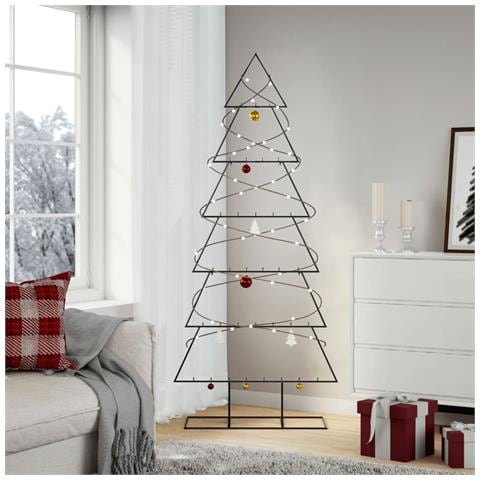 Albero di Natale Decorativo in Metallo Nero 180 cm - Foto 2