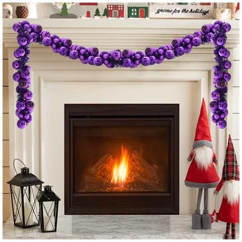 Ghirlanda di Palline di Natale Lillà 186 cm Polistirolo - Foto 2