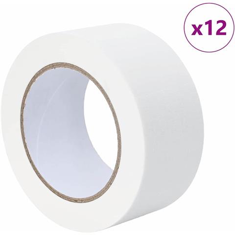 Nastri Adesivi per Pittori 12 pcs Bianco 50mm x 50m Carta - Foto 1