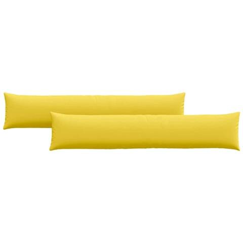 Cuscini da Divano 2 pcs Giallo Chiaro 200 x 40 cm Tessuto - Foto 1