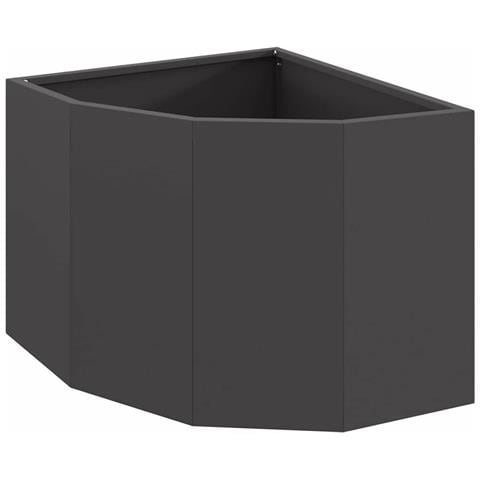 Vaso d'angolo Nero 45 x 45 x 35 cm Acciaio - Foto 1
