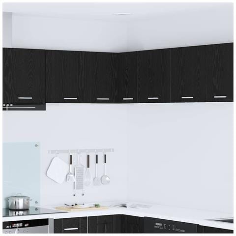 Armadio pensile Riga Rovere Nero e Bianco 57 x 57 x 40 cm - Foto 2