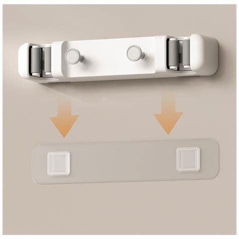 Porta Mocio E Scopa Doppio Con Ganci - Organizzatore Da Parete Senza Trapano - Foto 4