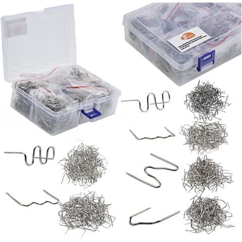Graffe Per Plastica - 6 Tipi, 600 Pezzi | Diametro 0,8/0,6 Mm, Acciaio Al Carbonio | Montaggio E Riparazione Della Plastica - Foto 1
