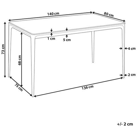 Tavolo Da Pranzo Jollein Marmo Bianco 140 Cm 80 Cm Vetro - Foto 7