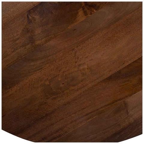Tavolo Da Pranzo Rotondo In Legno Di Mango Finitura Noce 120x77 - Foto 7