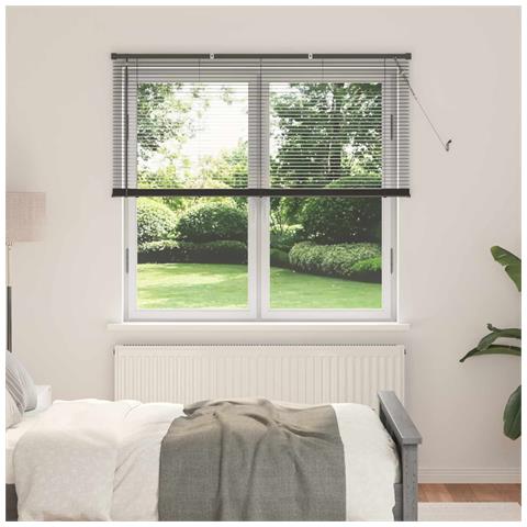 Tenda Veneziana Regolabile Grigio Argento 150 x 150 cm PVC - Foto 2