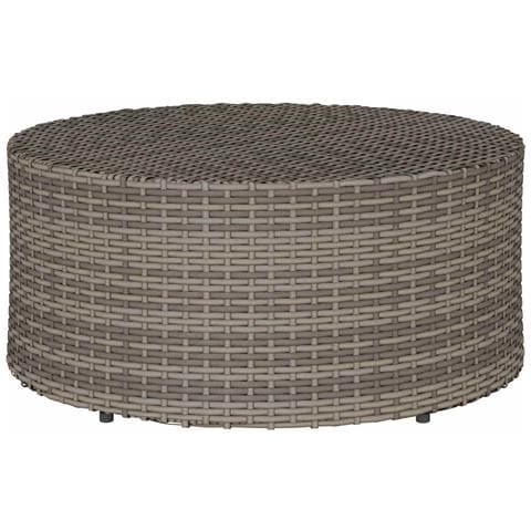Tavolino da caffè da esterno Grigio Ø 68 x 30 cm polyrattan - Foto 1