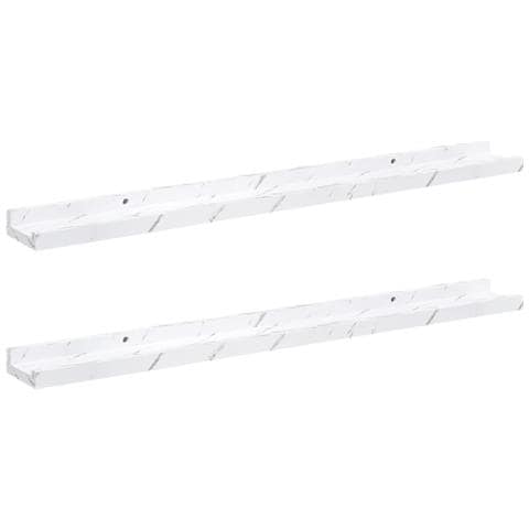 Scaffale da parete 2 pcs Marmo Bianco 80 x 9 x 3 cm - Foto 1