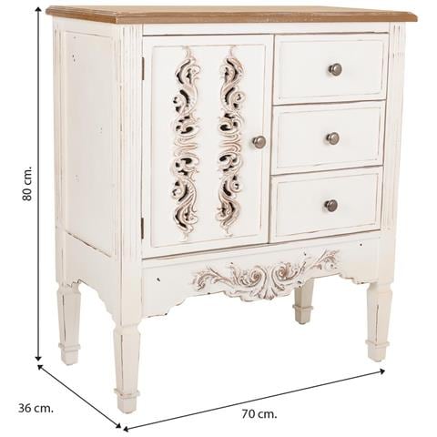 Mobile Da Ingresso In Legno Bianco 70x36x80h - Foto 8