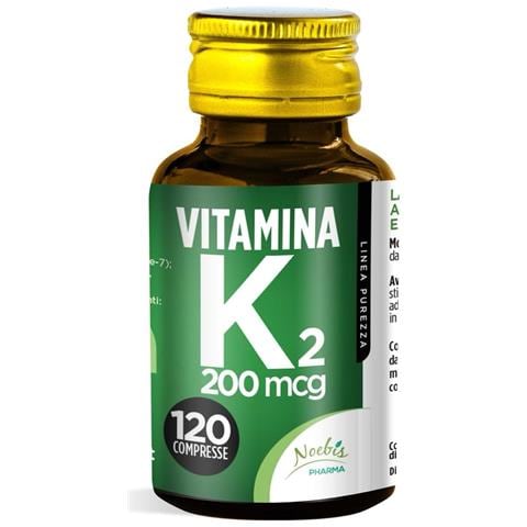 Vitamina K2 MK-7 200 mcg 120 Compresse - Menachinone-7 ad Alto Dosaggio - Ossa Normali e Coagulazione del Sangue - Foto 1