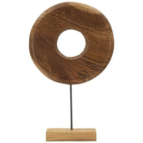 Scultura Dorat Disco In Teak Riciclato Pezzo Unico - Foto 1