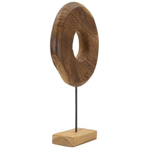 Scultura Dorat Disco In Teak Riciclato Pezzo Unico - Foto 2