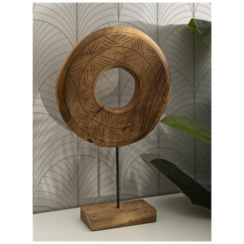 Scultura Dorat Disco In Teak Riciclato Pezzo Unico - Foto 8