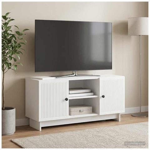 Mobile TV 102 x 34,5 x 50 cm Bianco Legno ingegnerizzato - Foto 2