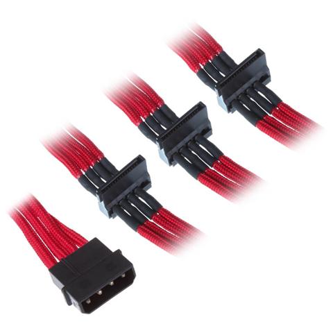 Adattatore 4pin to 4 SATA 300mm, rosso - Foto 1