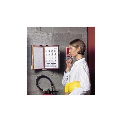 leggio da muro con 10 tasche pvc nero t-technic - Foto 1