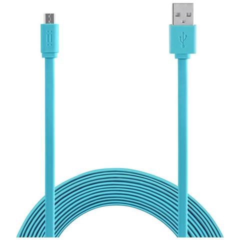 Micro USB to USB cable Flat Tab - Blue - Foto 2