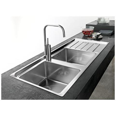 Lavello NPX621 SX 2 Vasche Gocciolatoio a Sinistra Dimensioni 116 x 51 cm Colore Inox Satinato Serie Neptune Plus - Foto 2