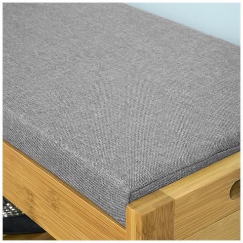 Scarpiera Da Ingresso, Cassapanca, portascarpe Con Cuscino E Cassetto, fsr49-n - Foto 5