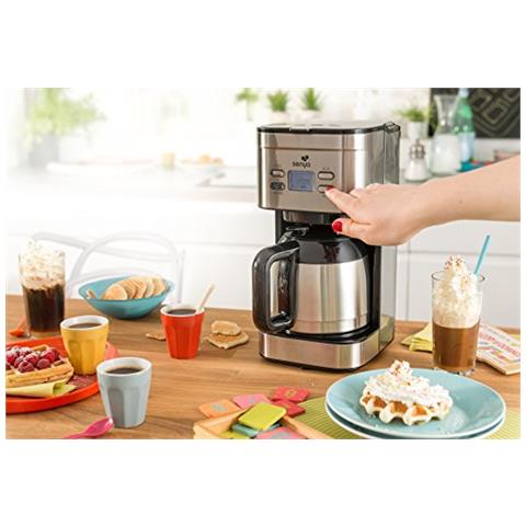 in acciaio inossidabile Caffettiera programmabile isotermica per Hot Coffee Selettore di aromi V2 Senya SYBF-CM025-2 1,2 litri acciaio inox 