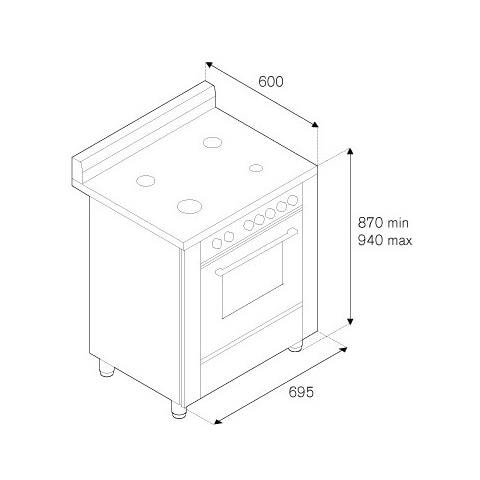 Cucina a Gas AMN765GXT 5 Fuochi a Gas Forno a Gas Ventilato Classe A+ Dimensioni 70 x 60 cm Colore Inox Serie Americana - Foto 4