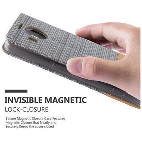 Custodia Compatibile Con Nokia Lumia 950 Xl In Grigio Chiaro Marrone - Coperchio Protettiva Con Chiusura Magnetica, Funzione Stand E Tasca Per Le Carte - Foto 8