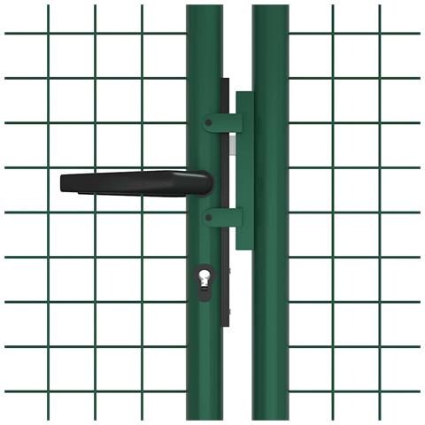 Cancello da Giardino a Rete in Acciaio 390x125 cm Verde - Foto 2
