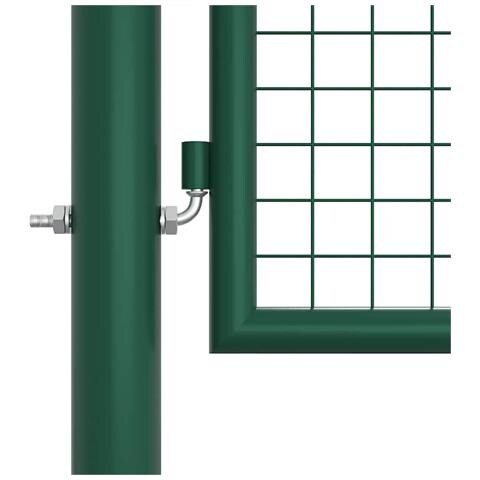 Cancello da Giardino a Rete in Acciaio 390x125 cm Verde - Foto 6