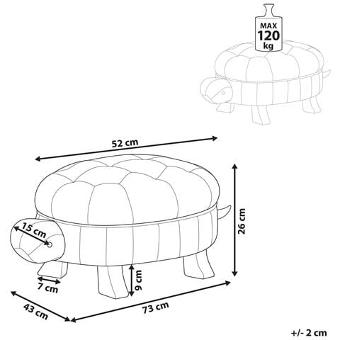 Pouf Animaletto In Ecopelle Verde Scuro Turtle - Foto 17