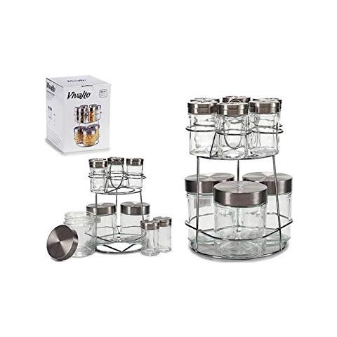 Barattolo Di Vetro (17 X 24,5 X 17 Cm) (9 Pezzi) Con Supporto - Foto 1