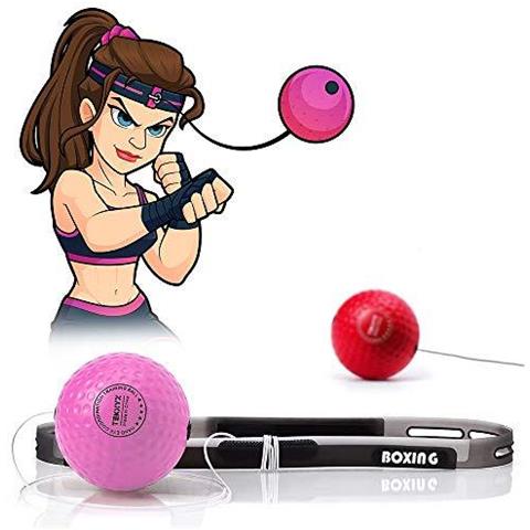 Boxing Palla Reflex Con Fascia Two-step Approach Learning System Super Fun Punzonatura Esercizio Per I Bambini E Le Donne Per Formazione Dei Loro Reflex E Coordinazione Occhio-mano - Foto 1