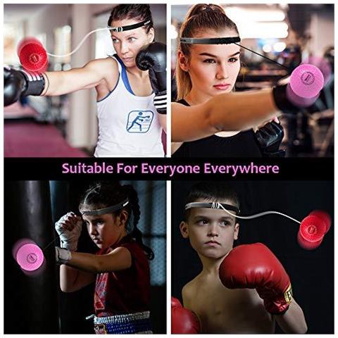 Boxing Palla Reflex Con Fascia Two-step Approach Learning System Super Fun Punzonatura Esercizio Per I Bambini E Le Donne Per Formazione Dei Loro Reflex E Coordinazione Occhio-mano - Foto 4
