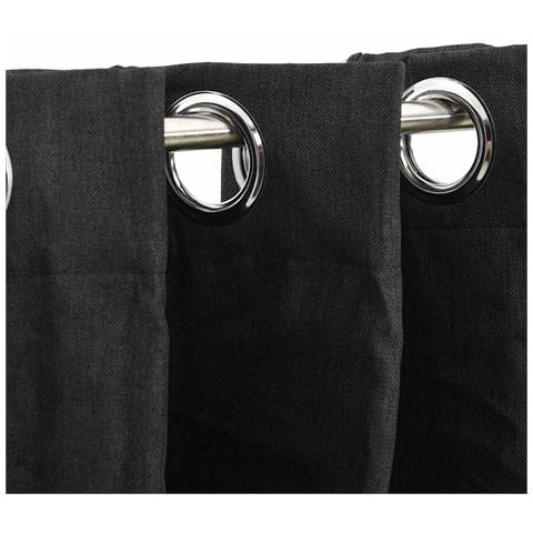 Tende Oscuranti Effetto Lino Occhielli Antracite 290x245cm - Foto 3