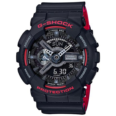 GA-110HR-1AER Orologio da polso Nero, Rosso orologio - Foto 1