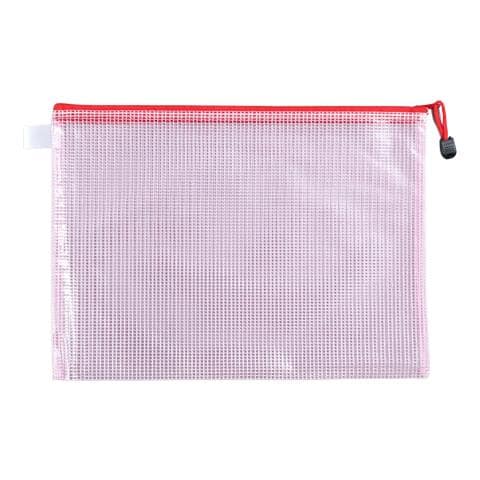 Buste Portadocumenti A5, Tasche In Plastica Con Cerniera, Confezione Da 12 Red - Foto 1