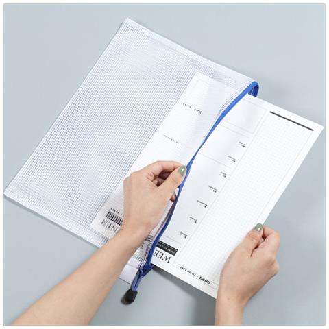 Buste Portadocumenti A5, Tasche In Plastica Con Cerniera, Confezione Da 12 Red - Foto 4